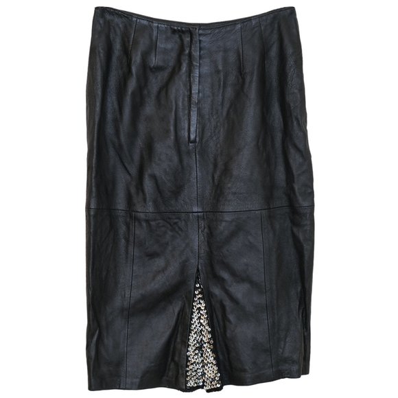 Vintage Leather High Waist Skirt and Tank with Sequins - 2 Piece Set - Size MD - Picture 14 of 16